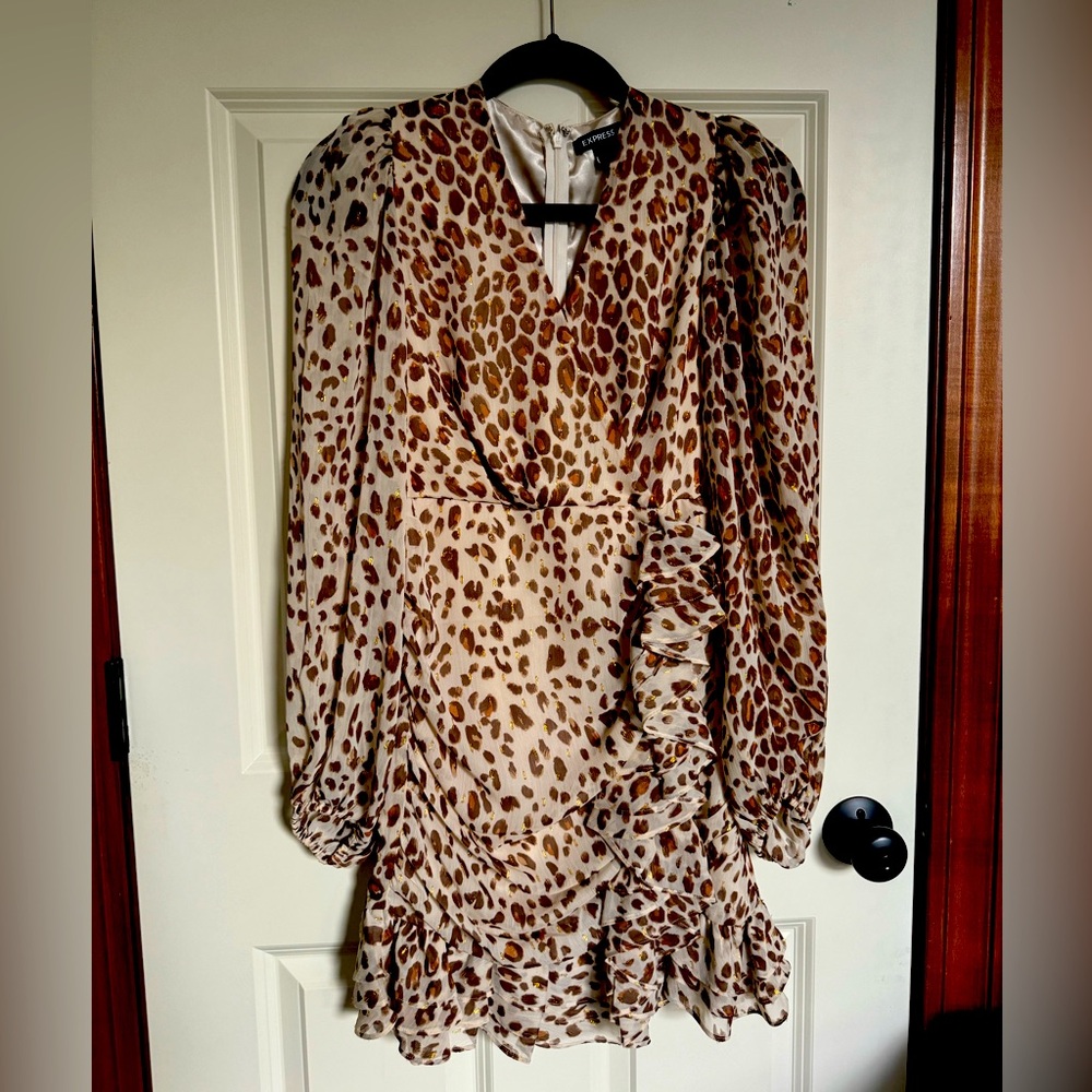 Leopard print mini dress